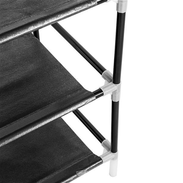 Black Fabric Shoe Storage Rack with Dustproof Cover