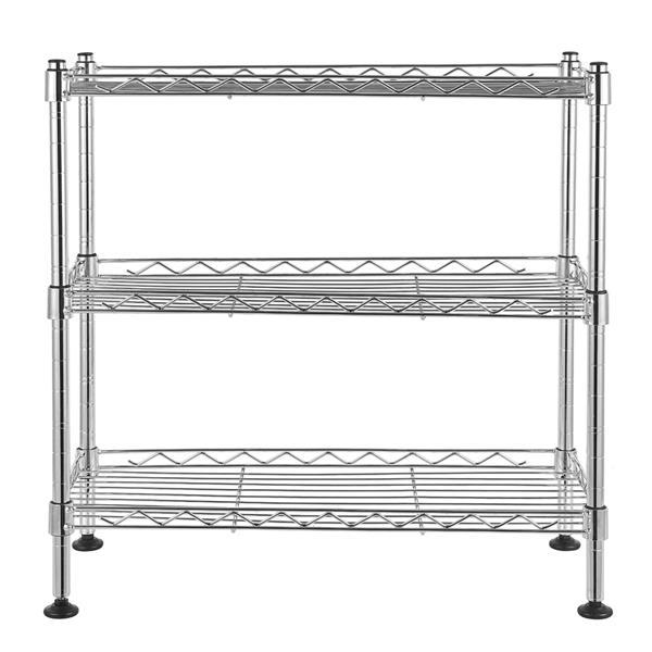 3 - Tier Adjustable Metal Kitchen Shelf - Free Standing Organizer for Countertops & Pantry