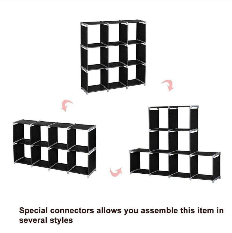 3 - Tier 9 - Cube Storage Organizer Shelf for Books, Clothes, Toys & more