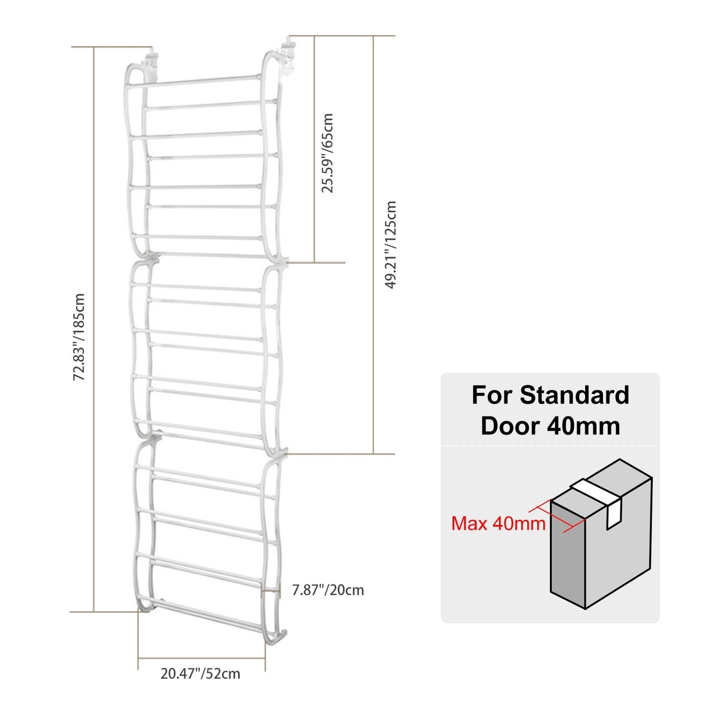 Over - the - Door Shoe Rack - 36 Pair Storage Organizer