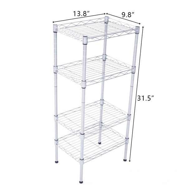 4 - Tier Metal Storage Rack - Freestanding Organizer for Kitchen, Pantry, or Garage