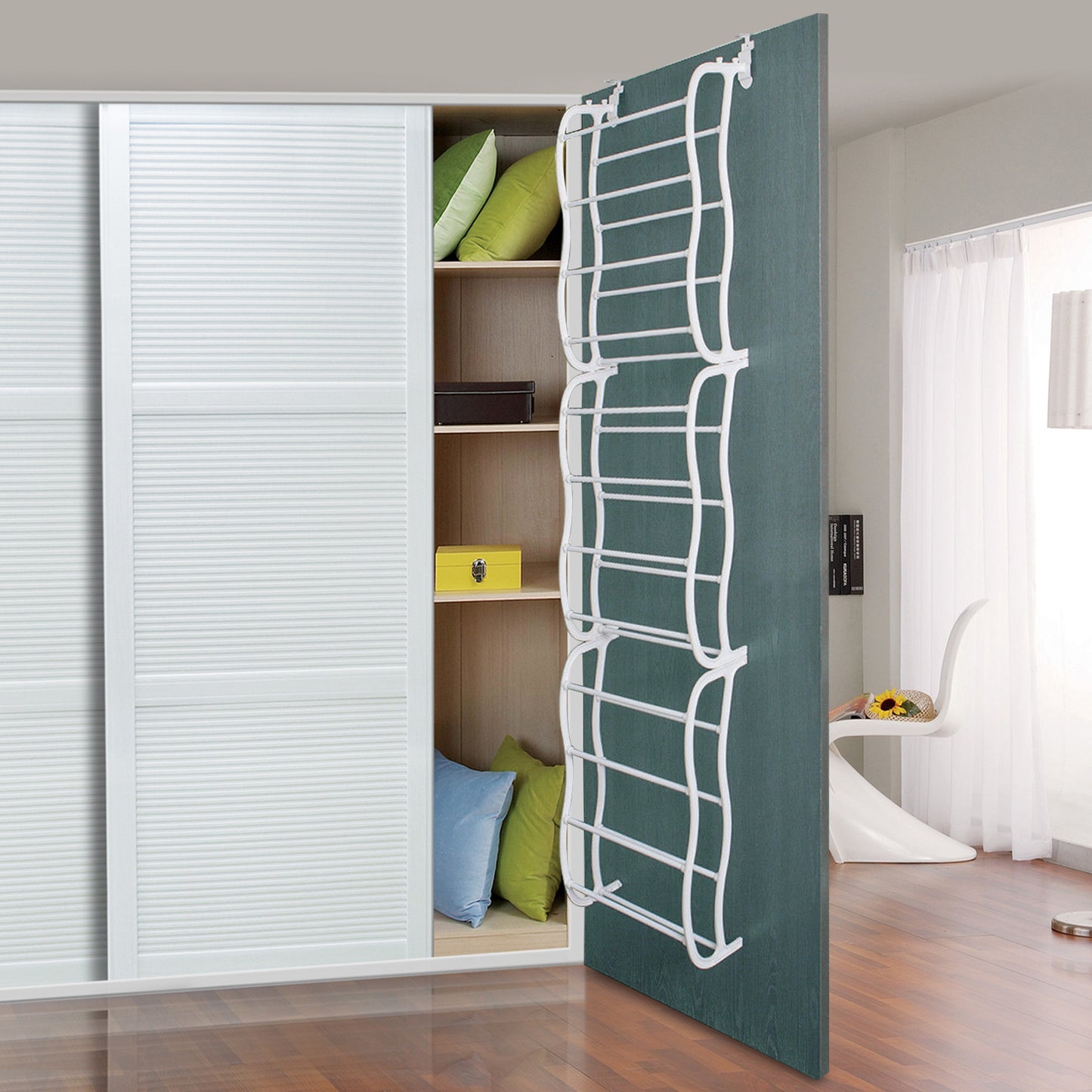 Over - the - Door Shoe Rack - 36 Pair Storage Organizer