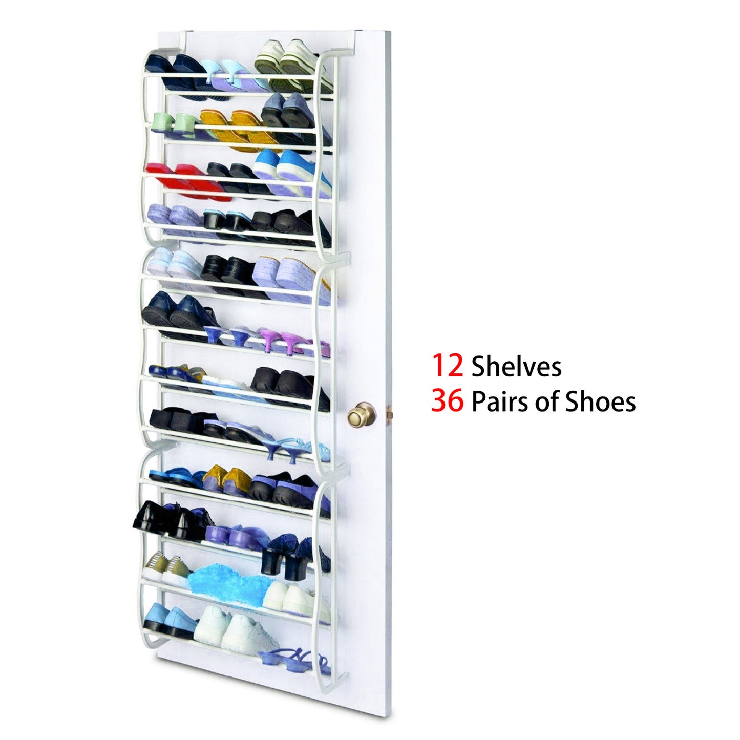 Over - the - Door Shoe Rack - 36 Pair Storage Organizer