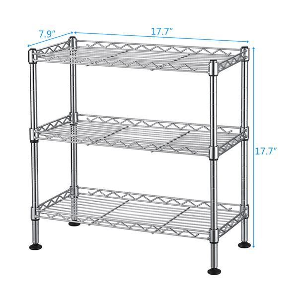 3 - Tier Adjustable Metal Kitchen Shelf - Free Standing Organizer for Countertops & Pantry